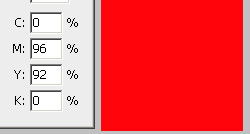 正红的cmyk色值是多少